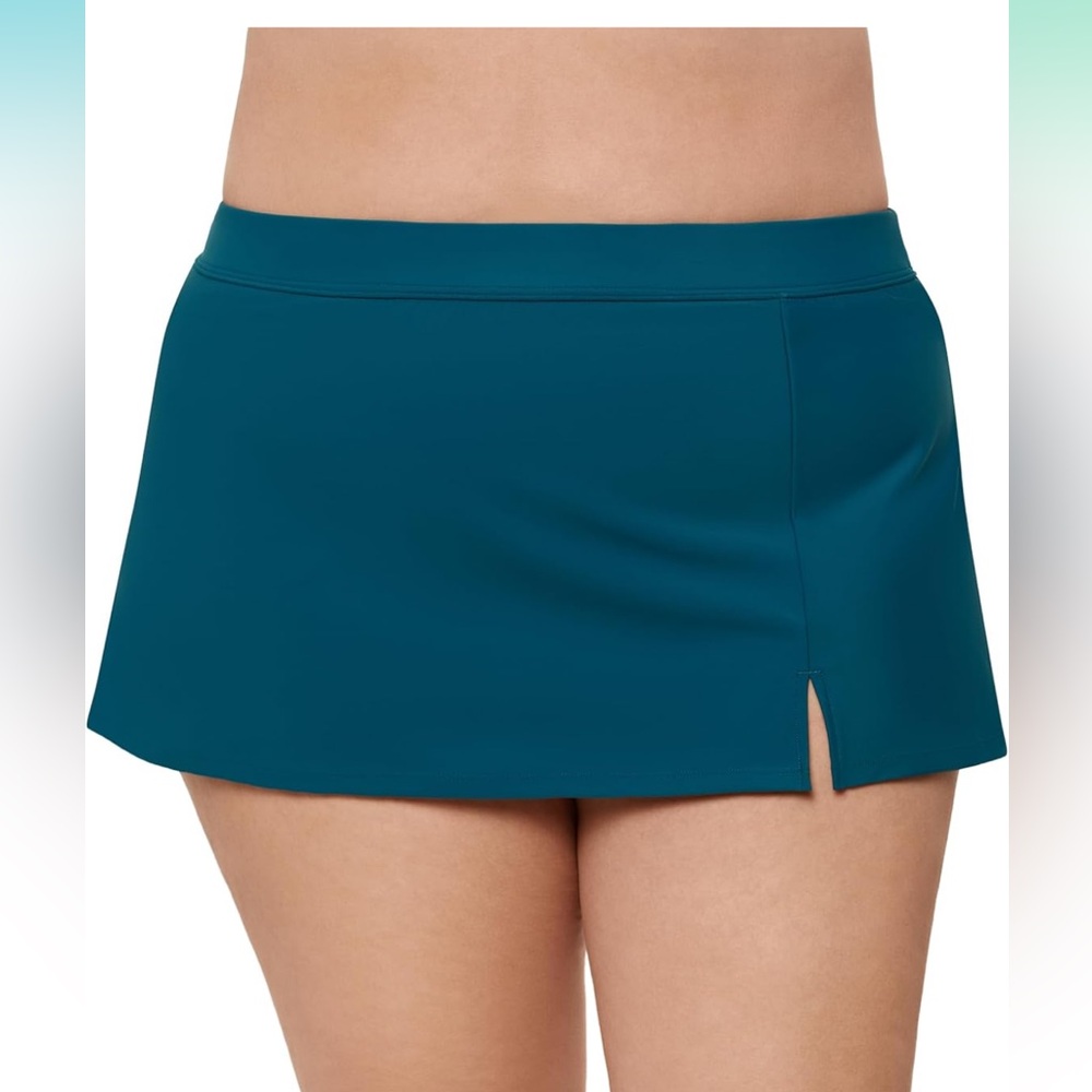 LIKE NEW AQUA GREEN Swim Skirt, Sz XL, Side Slit,Worn Once, Blue/Green “Lagoon”